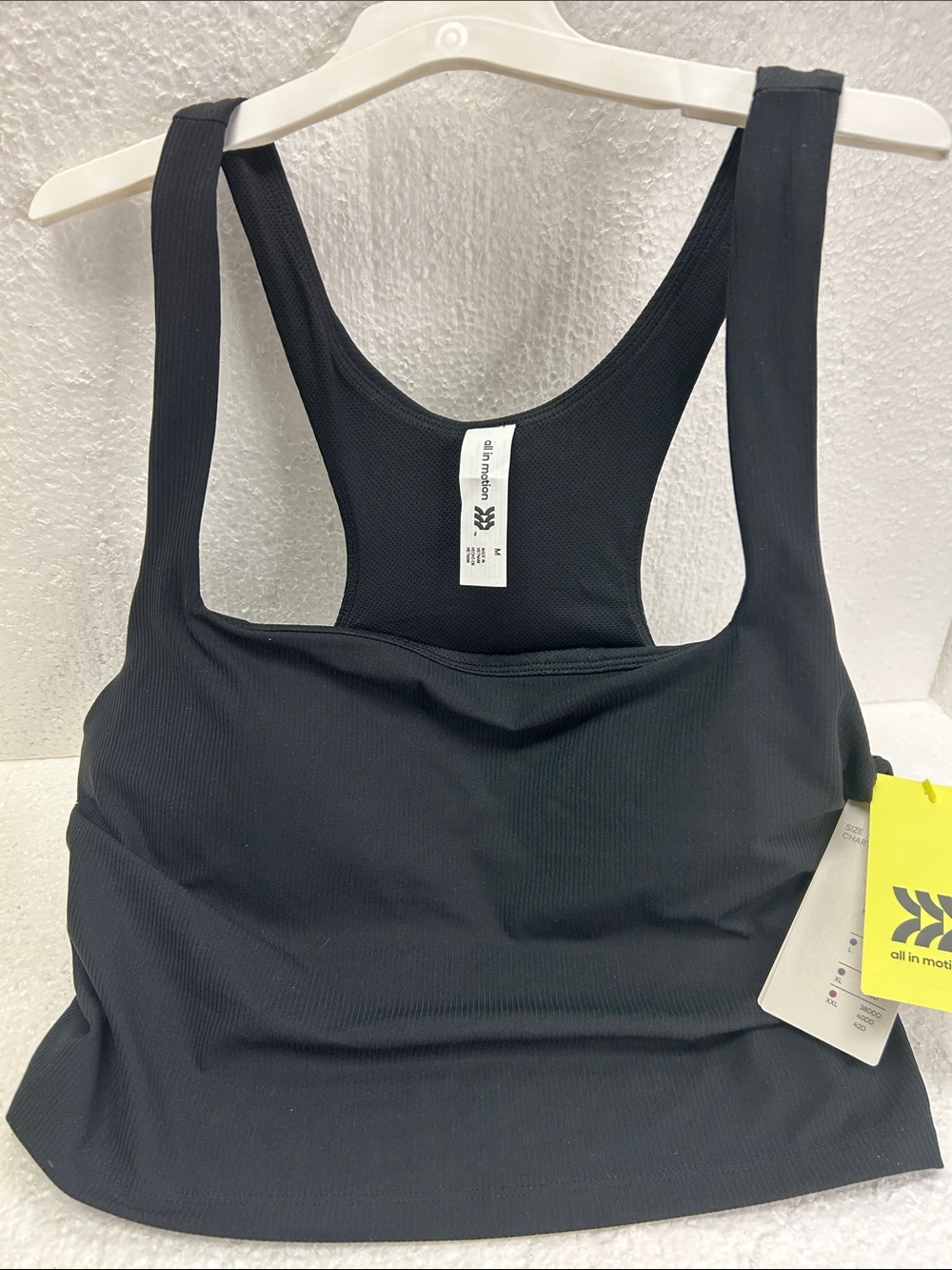 all in motion Black Ribbed Racerback Sports Bra Tank
